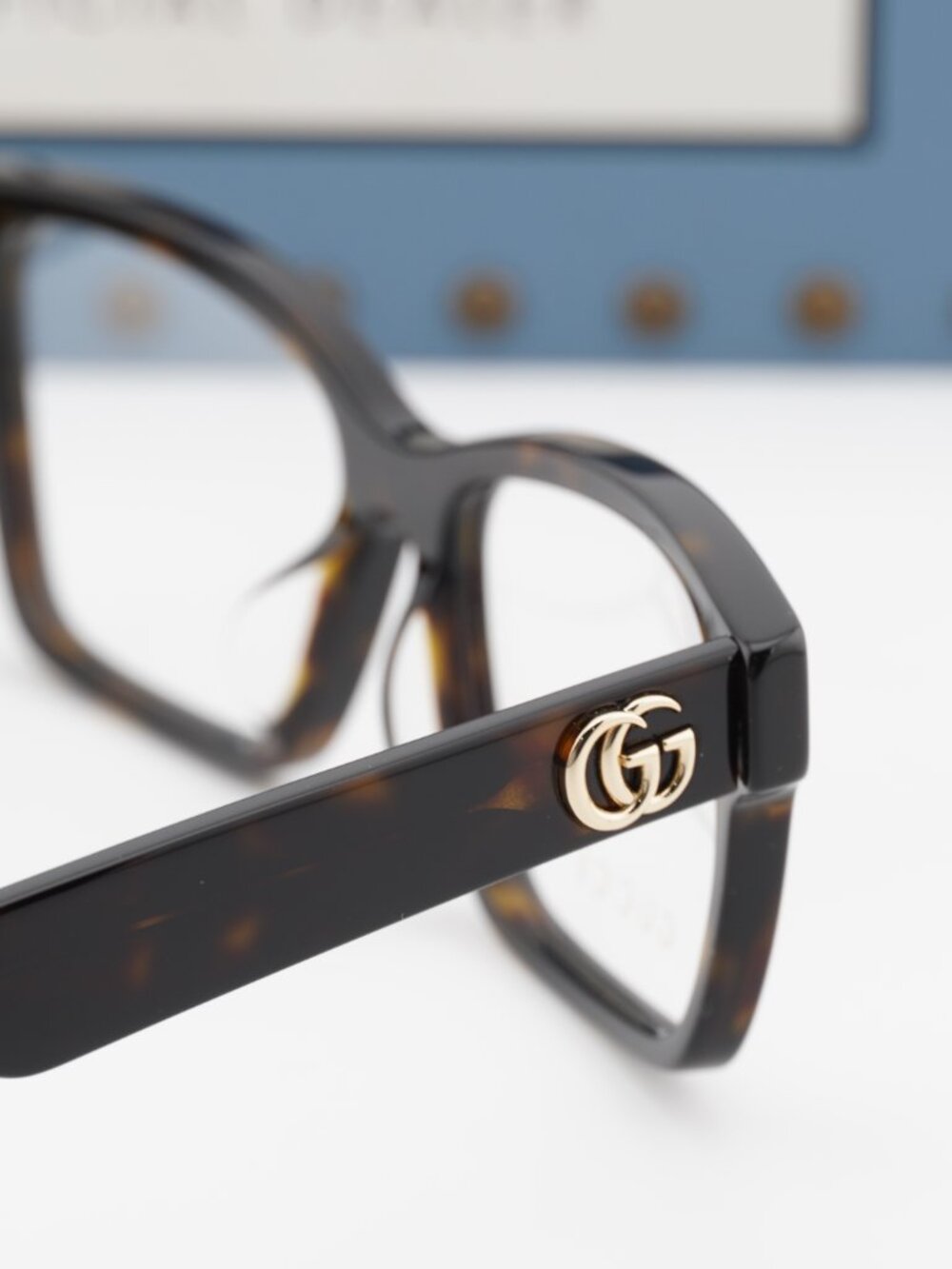 Gucci GG1476OK 002 Square Eyeglasses - Dark Havana 55mm - Picture 6 of 11